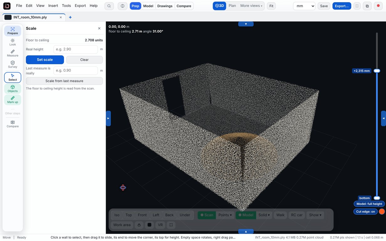 Picture: the test room in Scan Bench
